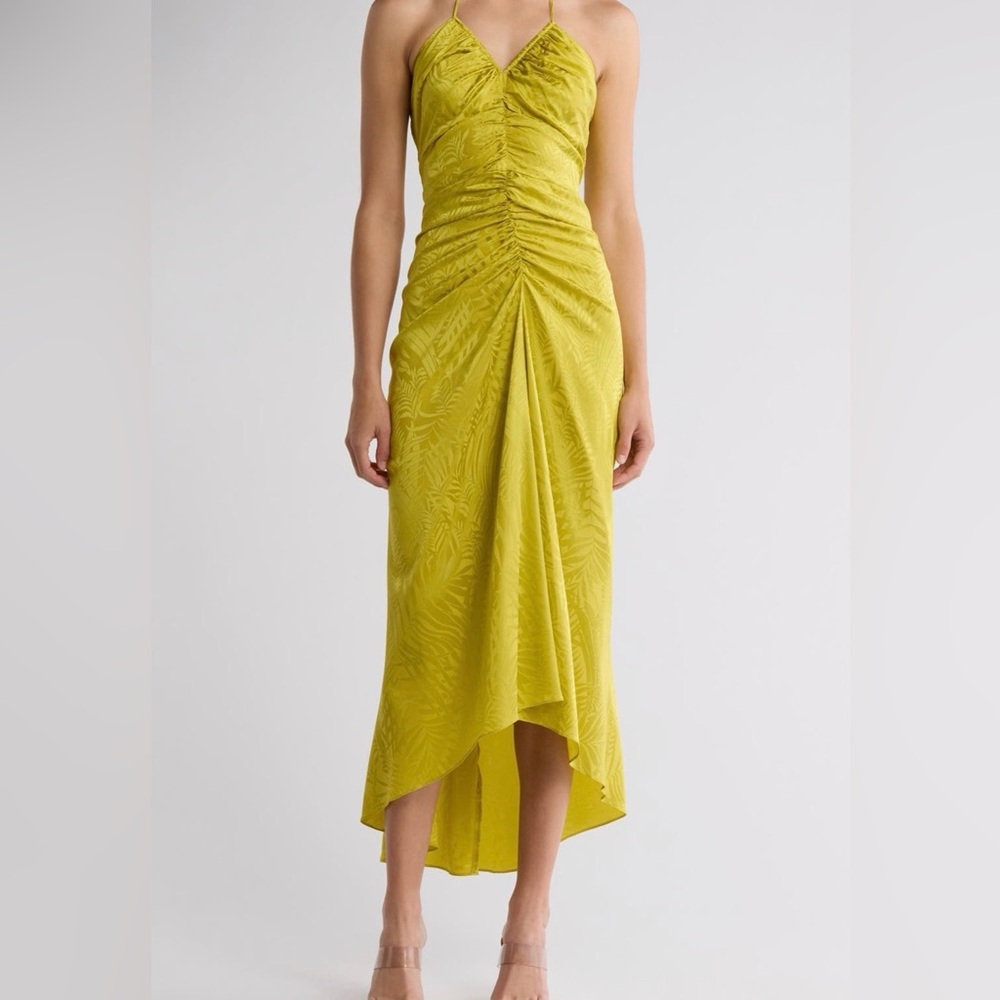 Veronica Beard Aldana Ruched Stretch Silk Blend Dress